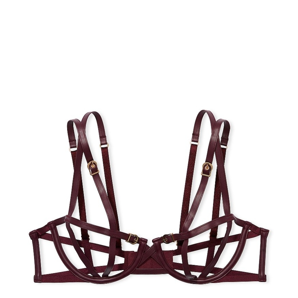 Very Sexy
Faux Leather Open-Cup Balconette Bra